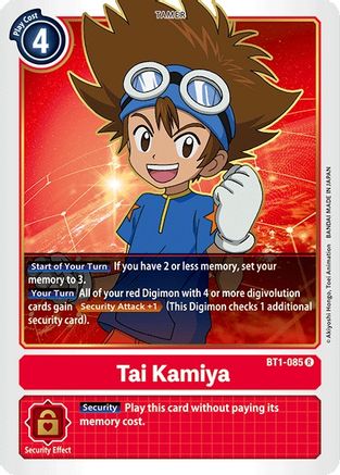 Tai Kamiya - BT1-085 (BT1-085) - Release Special Booster - Premium Digimon Single from Bandai - Just $2.93! Shop now at Game Crave Tournament Store