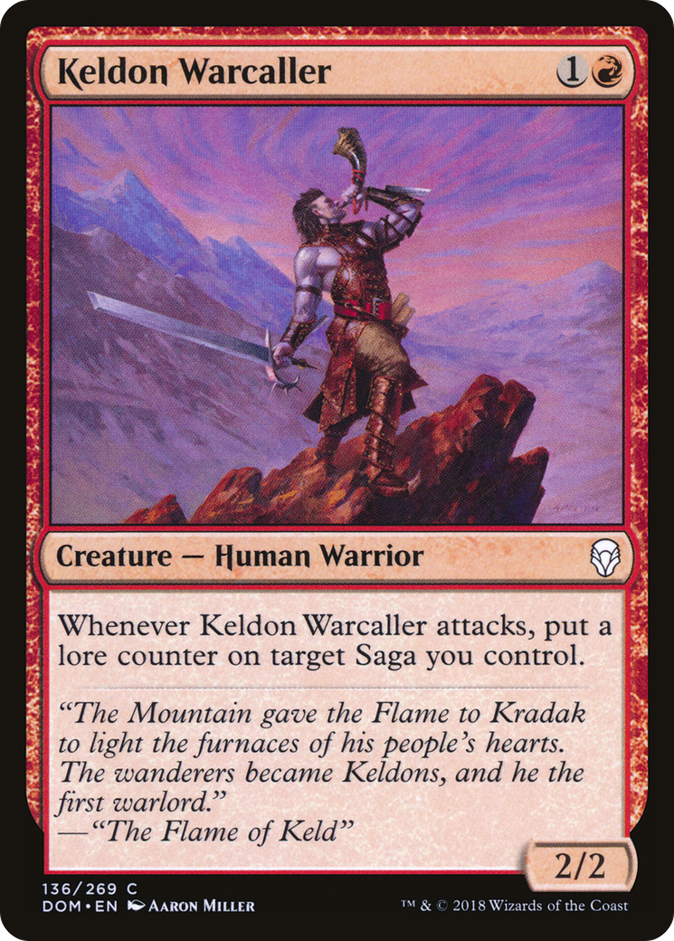 Keldon Warcaller (DOM-136) - Dominaria Foil - Premium MTG Single from Wizards of the Coast - Just $0.25! Shop now at Game Crave Tournament Store