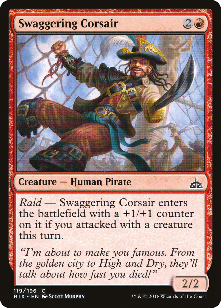 Swaggering Corsair (RIX-119) - Rivals of Ixalan - Premium MTG Single from Wizards of the Coast - Just $0.03! Shop now at Game Crave Tournament Store