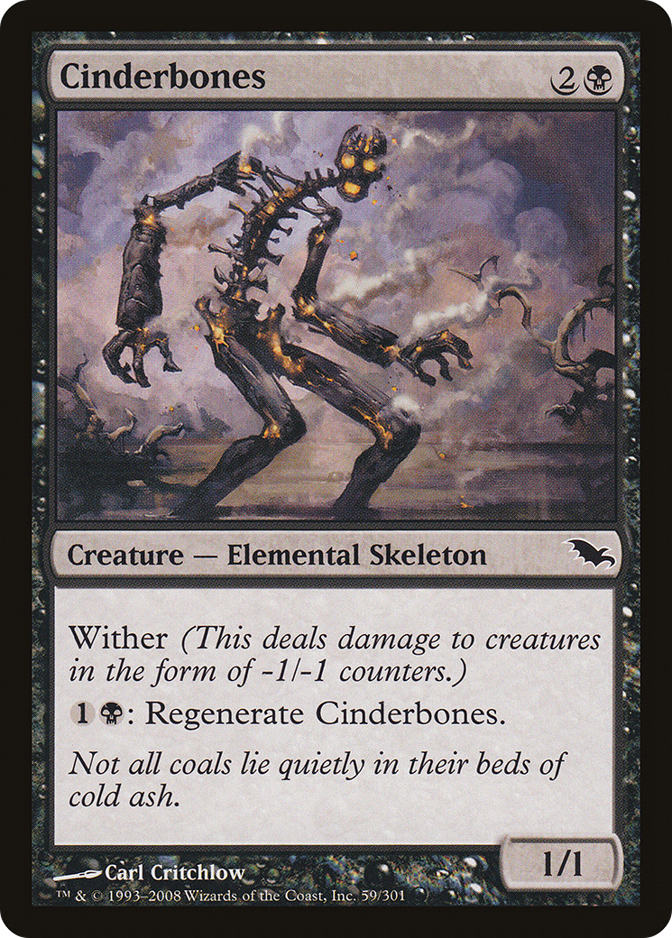 Cinderbones (SHM-059) - Shadowmoor Foil - Premium MTG Single from Wizards of the Coast - Just $0.37! Shop now at Game Crave Tournament Store