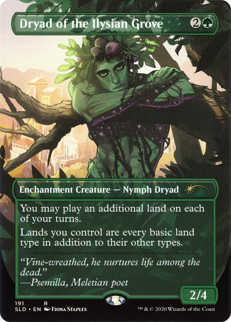 Dryad of the Ilysian Grove (SLD-191) - Secret Lair Drop (Borderless) Foil - Premium MTG Single from Wizards of the Coast - Just $8.63! Shop now at Game Crave Tournament Store