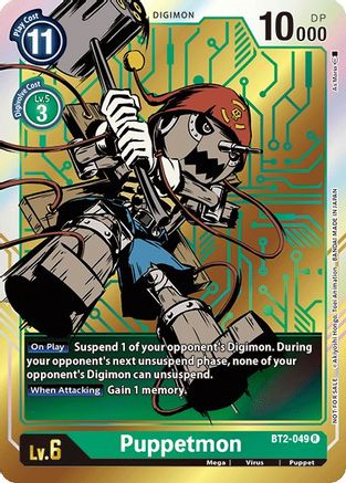 Puppetmon - BT2-049 (Dash Pack Ver. 1.0) (BT2-049) - Release Special Booster Foil - Premium Digimon Single from Bandai - Just $0.34! Shop now at Game Crave Tournament Store