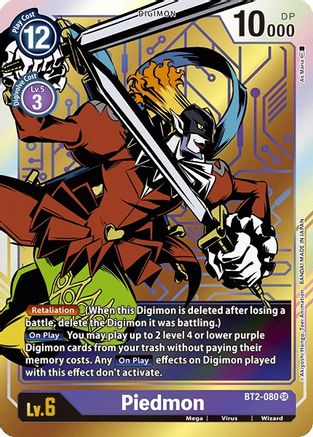 Piedmon (Alternate Art) (BT2-080) - Release Special Booster Foil - Premium Digimon Single from Bandai - Just $0.98! Shop now at Game Crave Tournament Store