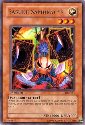 Sasuke Samurai #3 (IOC-011) - Invasion of Chaos 1st Edition - Premium Yugioh Single from Konami - Just $0.15! Shop now at Game Crave Tournament Store