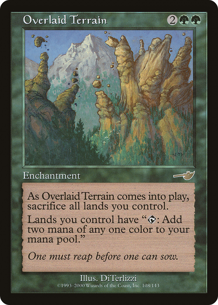 Overlaid Terrain (NEM-108) - Nemesis - Premium MTG Single from Wizards of the Coast - Just $0.53! Shop now at Game Crave Tournament Store