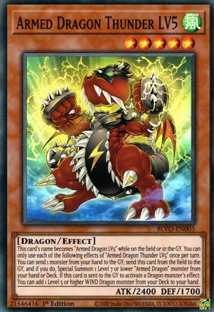 Armed Dragon Thunder LV5 (BLVO-EN003) - Blazing Vortex 1st Edition - Premium Yugioh Single from Konami - Just $0.51! Shop now at Game Crave Tournament Store