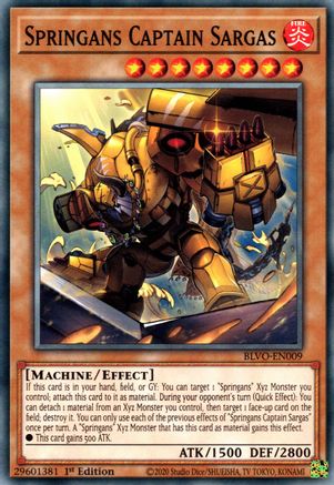 Springans Captain Sargas (BLVO-EN009) - Blazing Vortex 1st Edition - Premium Yugioh Single from Konami - Just $0.25! Shop now at Game Crave Tournament Store