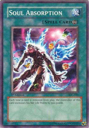 Soul Absorption (IOC-046) - Invasion of Chaos Unlimited - Premium Yugioh Single from Konami - Just $0.08! Shop now at Game Crave Tournament Store
