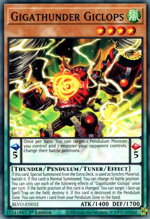 Gigathunder Giclops (BLVO-EN032) - Blazing Vortex 1st Edition - Premium Yugioh Single from Konami - Just $0.08! Shop now at Game Crave Tournament Store