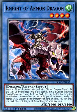 Knight of Armor Dragon (BLVO-EN037) - Blazing Vortex 1st Edition - Premium Yugioh Single from Konami - Just $0.25! Shop now at Game Crave Tournament Store