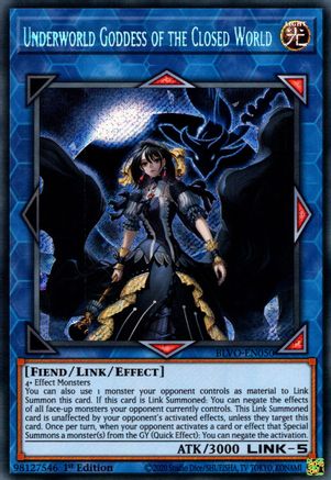 Underworld Goddess of the Closed World (BLVO-EN050) - Blazing Vortex 1st Edition - Premium Yugioh Single from Konami - Just $1.34! Shop now at Game Crave Tournament Store