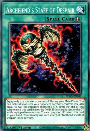 Archfiend's Staff of Despair (BLVO-EN063) - Blazing Vortex 1st Edition - Premium Yugioh Single from Konami - Just $0.25! Shop now at Game Crave Tournament Store