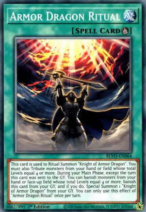 Armor Dragon Ritual (BLVO-EN064) - Blazing Vortex 1st Edition - Premium Yugioh Single from Konami - Just $0.25! Shop now at Game Crave Tournament Store