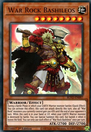 War Rock Bashileos (BLVO-EN097) - Blazing Vortex 1st Edition - Premium Yugioh Single from Konami - Just $0.42! Shop now at Game Crave Tournament Store