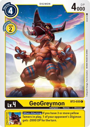 GeoGreymon (BT2-035) - Release Special Booster - Premium Digimon Single from Bandai - Just $0.25! Shop now at Game Crave Tournament Store