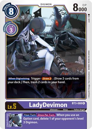 LadyDevimon (BT3-088) - Release Special Booster - Premium Digimon Single from Bandai - Just $0.93! Shop now at Game Crave Tournament Store