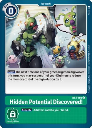 Hidden Potential Discovered! (BT3-103) - Release Special Booster - Premium Digimon Single from Bandai - Just $0.25! Shop now at Game Crave Tournament Store