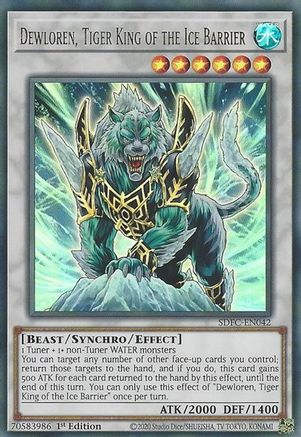 Dewloren, Tiger King of the Ice Barrier (SDFC-EN042) - Structure Deck: Freezing Chains 1st Edition - Premium Yugioh Single from Konami - Just $0.25! Shop now at Game Crave Tournament Store