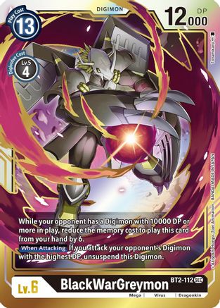 BlackWarGreymon (BT2-112) - Release Special Booster Foil - Premium Digimon Single from Bandai - Just $0.73! Shop now at Game Crave Tournament Store