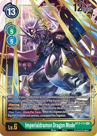 Imperialdramon Dragon Mode (Secret Rare) (BT3-111) - Release Special Booster Foil - Premium Digimon Single from Bandai - Just $0.88! Shop now at Game Crave Tournament Store