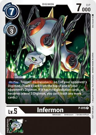 Infermon - P-015 (P-015) - Digimon Promotion Cards - Premium Digimon Single from Bandai - Just $1.70! Shop now at Game Crave Tournament Store