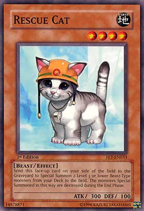Rescue Cat (FET-EN033) - Flaming Eternity 1st Edition - Premium Yugioh Single from Konami - Just $1.59! Shop now at Game Crave Tournament Store