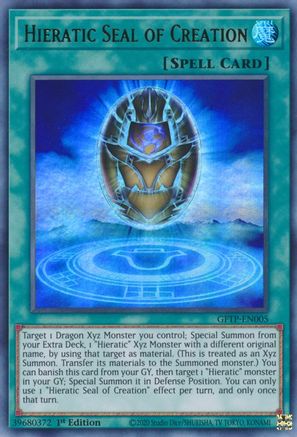 Hieratic Seal of Creation (GFTP-EN005) - Ghosts From the Past 1st Edition - Premium Yugioh Single from Konami - Just $0.26! Shop now at Game Crave Tournament Store