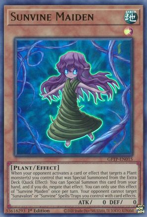 Sunvine Maiden (GFTP-EN015) - Ghosts From the Past 1st Edition - Premium Yugioh Single from Konami - Just $0.08! Shop now at Game Crave Tournament Store