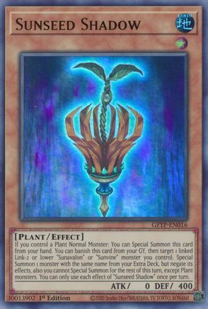 Sunseed Shadow (GFTP-EN016) - Ghosts From the Past 1st Edition - Premium Yugioh Single from Konami - Just $0.26! Shop now at Game Crave Tournament Store