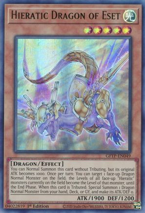 Hieratic Dragon of Eset (GFTP-EN049) - Ghosts From the Past 1st Edition - Premium Yugioh Single from Konami - Just $0.25! Shop now at Game Crave Tournament Store