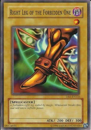 Right Leg of the Forbidden One (DB1-EN135) - Dark Beginning 1 Unlimited - Premium Yugioh Single from Konami - Just $2.97! Shop now at Game Crave Tournament Store