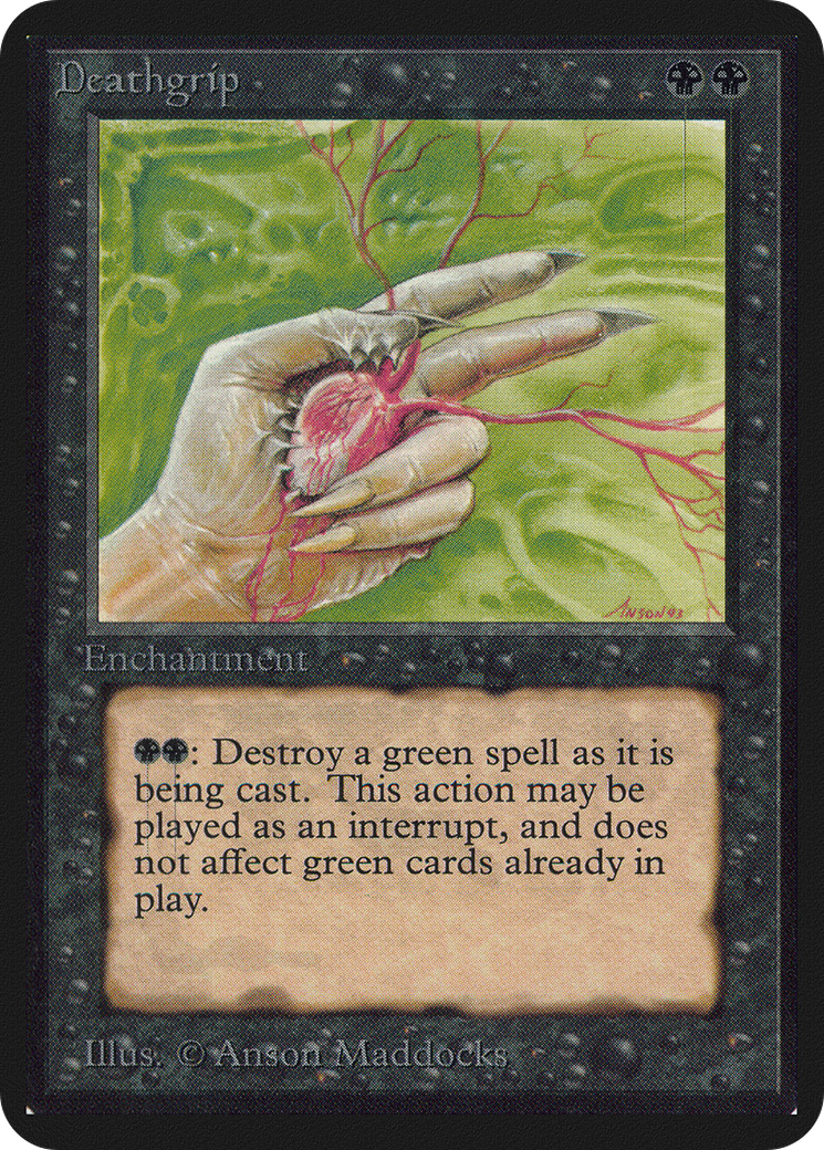 Deathgrip (LEA-100) - Limited Edition Alpha - Premium MTG Single from Wizards of the Coast - Just $19.20! Shop now at Game Crave Tournament Store