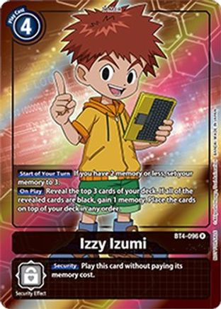 Izzy Izumi (Box Topper) (BT4-096) - Great Legend Foil - Premium Digimon Single from Bandai - Just $0.27! Shop now at Game Crave Tournament Store