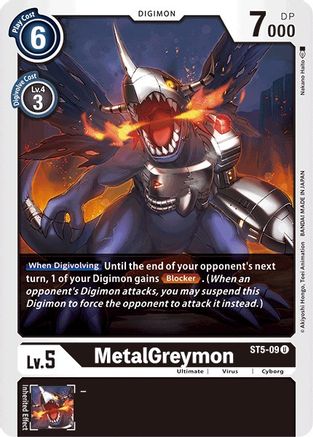 MetalGreymon (ST5-09) - Starter Deck 05: Machine Black - Premium Digimon Single from Bandai - Just $0.25! Shop now at Game Crave Tournament Store