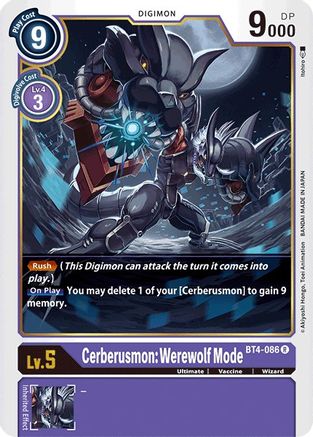Cerberusmon: Werewolf Mode (BT4-086) - Great Legend - Premium Digimon Single from Bandai - Just $0.25! Shop now at Game Crave Tournament Store