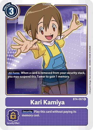 Kari Kamiya (BT4-097) - Great Legend - Premium Digimon Single from Bandai - Just $0.26! Shop now at Game Crave Tournament Store