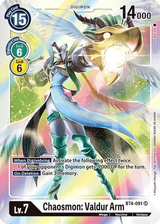 Chaosmon: Valdur Arm (BT4-091) - Great Legend Foil - Premium Digimon Single from Bandai - Just $0.25! Shop now at Game Crave Tournament Store