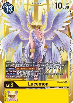 Lucemon (BT4-115) - Great Legend Foil - Premium Digimon Single from Bandai - Just $1.65! Shop now at Game Crave Tournament Store