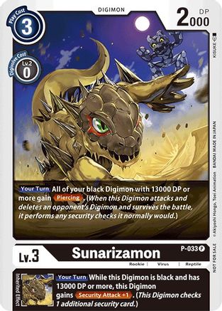 Sunarizamon - P-033 (Great Legend Power Up Pack) (P-033) - Digimon Promotion Cards - Premium Digimon Single from Bandai - Just $1.12! Shop now at Game Crave Tournament Store