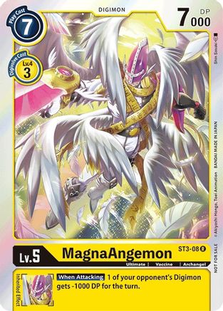 MagnaAngemon - ST3-08 (Great Legend Pre-Release) (ST3-08) - Starter Deck 03: Heaven's Yellow Foil - Premium Digimon Single from Bandai - Just $1.63! Shop now at Game Crave Tournament Store