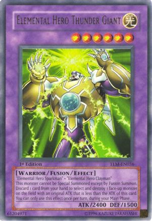 Elemental HERO Thunder Giant (TLM-EN036) - The Lost Millennium 1st Edition - Premium Yugioh Single from Konami - Just $4.01! Shop now at Game Crave Tournament Store