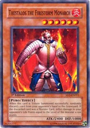 Thestalos the Firestorm Monarch (SD3-EN011) - Structure Deck: Blaze of Destruction 1st Edition - Premium Yugioh Single from Konami - Just $0.54! Shop now at Game Crave Tournament Store