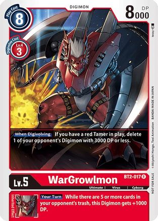 WarGrowlmon - BT2-017 (Official Tournament Pack Vol.2) (BT2-017) - Release Special Booster - Premium Digimon Single from Bandai - Just $0.35! Shop now at Game Crave Tournament Store