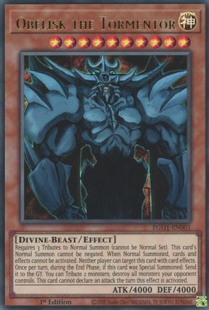 Obelisk the Tormentor (EGO1-EN001) - Egyptian God Deck: Obelisk the Tormentor Unlimited - Premium Yugioh Single from Konami - Just $0.27! Shop now at Game Crave Tournament Store