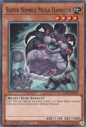 Super-Nimble Mega Hamster (EGO1-EN011) - Egyptian God Deck: Obelisk the Tormentor Unlimited - Premium Yugioh Single from Konami - Just $0.65! Shop now at Game Crave Tournament Store