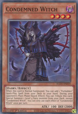 Condemned Witch (EGO1-EN019) - Egyptian God Deck: Obelisk the Tormentor 1st Edition - Premium Yugioh Single from Konami - Just $0.25! Shop now at Game Crave Tournament Store