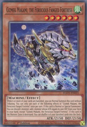 Gizmek Makami, the Ferocious Fanged Fortress (EGO1-EN021) - Egyptian God Deck: Obelisk the Tormentor 1st Edition - Premium Yugioh Single from Konami - Just $0.25! Shop now at Game Crave Tournament Store