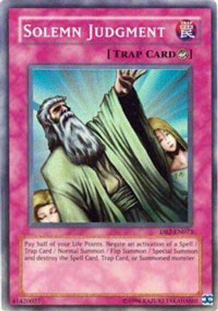 Solemn Judgment (DB2-EN073) - Dark Beginning 2 Unlimited - Premium Yugioh Single from Konami - Just $7.98! Shop now at Game Crave Tournament Store