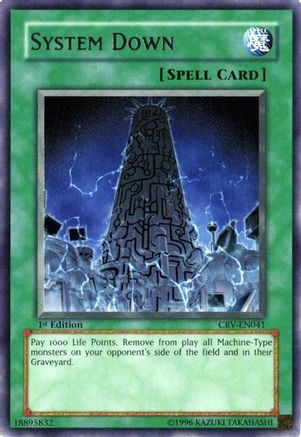 System Down (CRV-EN041) - Cybernetic Revolution Unlimited - Premium Yugioh Single from Konami - Just $0.83! Shop now at Game Crave Tournament Store