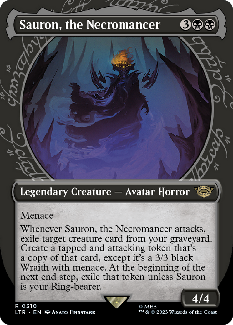 Sauron, the Necromancer (LTR-310) - The Lord of the Rings: Tales of Middle-earth: (Showcase) (Borderless) - Premium MTG Single from Wizards of the Coast - Just $0.26! Shop now at Game Crave Tournament Store